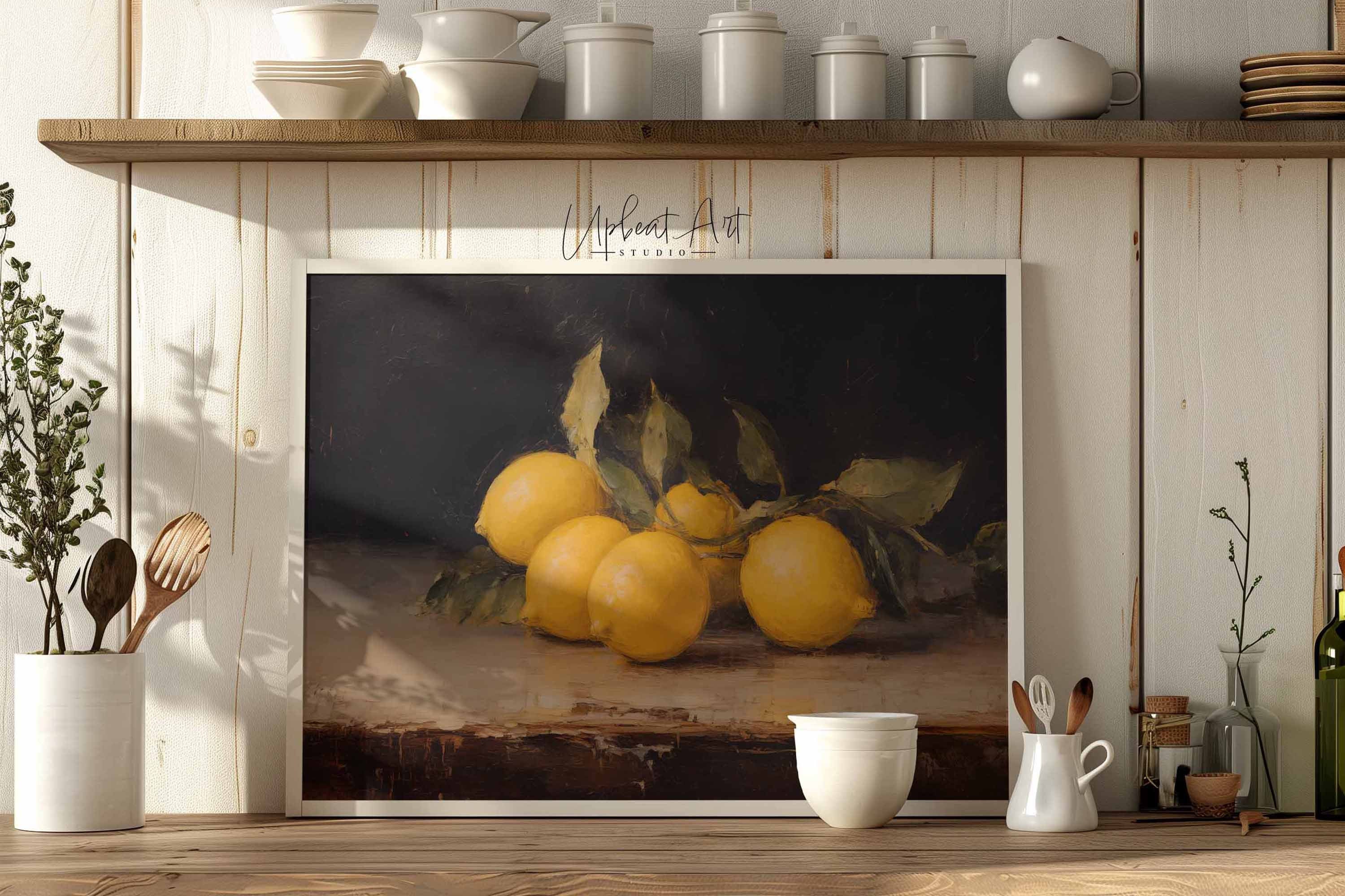 PRINTABLE Lemon Still Life Print Lemons Canvas Restaurant Decor Kitchen ...