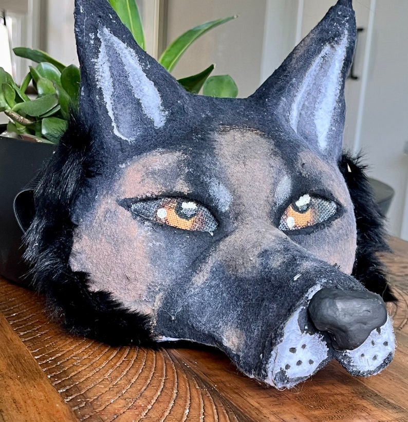 White Wolf Head Latex Mask Halloween Werewolf Costumes Latex Hood Cosplay Mask C