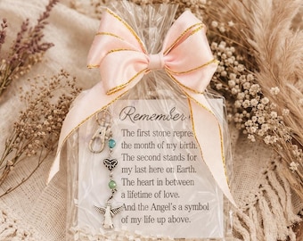 Memorial Chain: Crystal Stone Remembrance Gift with Angel Charm
