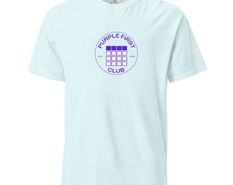 Purple First Club Large Logo Unisex garment-dyed heavyweight t-shirt