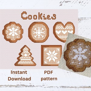 Gingerbread cross Stitch, Gingerbread Cookie, cross stitch dessert, holiday cross stitch, cookies cross stitch, food cross stitch pattern