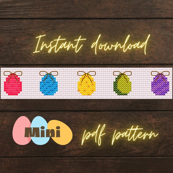 Mini cross stitch pattern easter egg minis small embroidery chart festive bunting idea mini earring pattern template for kids half term