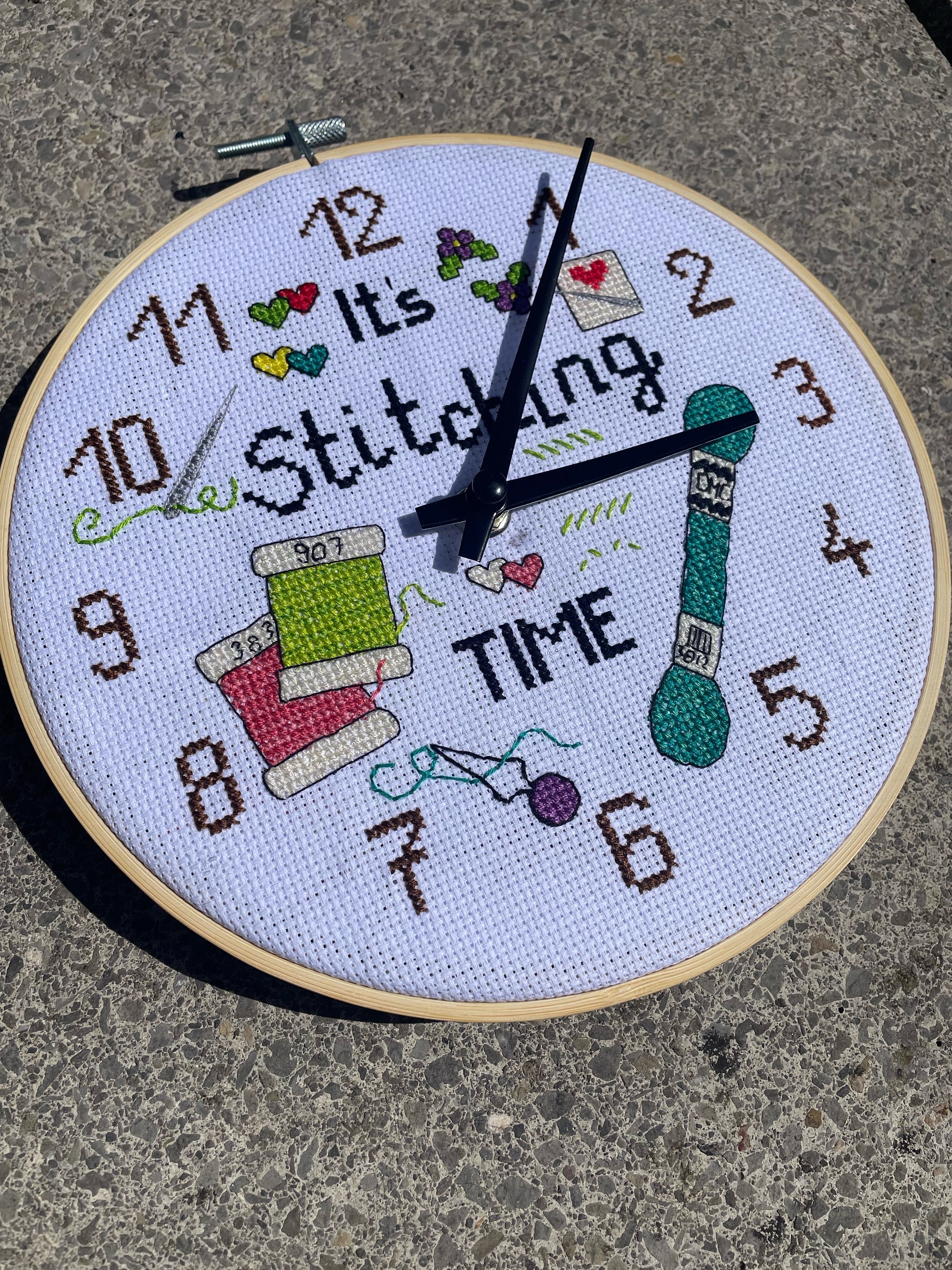 Cross Stitch Clock Pattern PDF – “it’s Stitching Time” Modern Clock ...