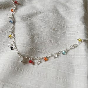 Handmade Colorful Bead Necklace: Boho Rainbow Charm Jewelry