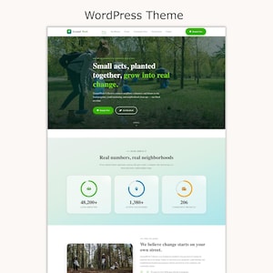WordPress Theme for Nonprofit NGO, Charity Organization Website, Volunteer Donation Template - No-Code Website