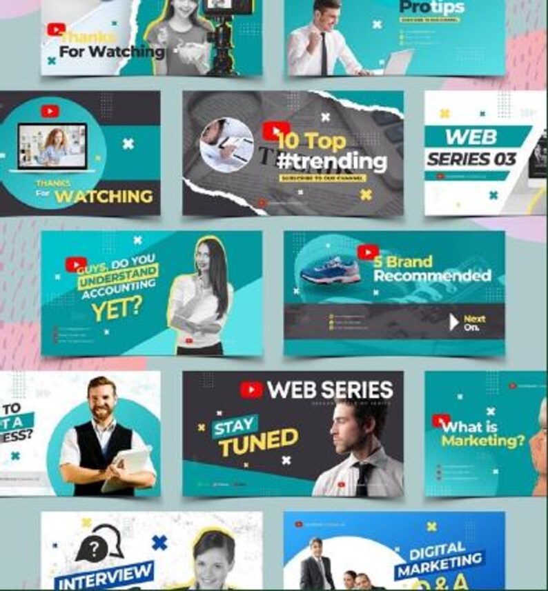 SET K 60+ Youtube Thumbnail Canva Templates | Editable Video Cover ...