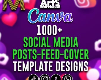 SET M 1000+ Social Media Canva Templates | Editable Marketing , Branding Bundle for Posts & Stories