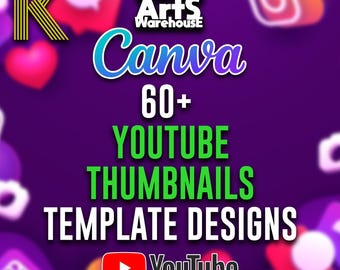 SET K 60+ YouTube Thumbnail Canva Templates | Editable Video Cover Designs for Creators & Influencers