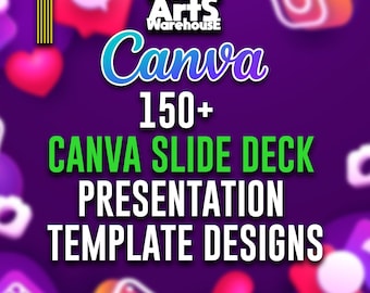 SET I 150+ Canva Slide Deck Vorlagen | Bearbeitbares Präsentations-Bundle für Business, Marketing & Bildung