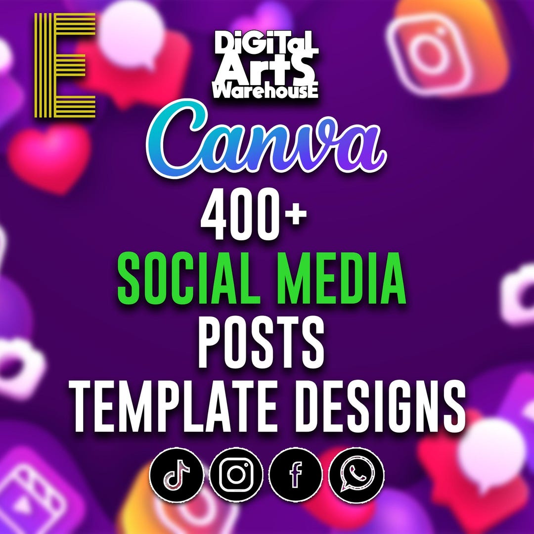 SET E 414+ Social Media Canva Templates | Editable Instagram, Tiktok ...
