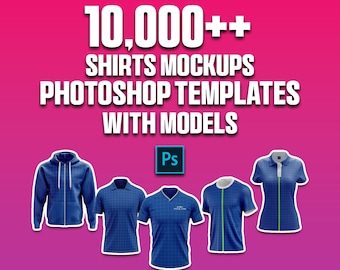 1000++ Shirt T-shirt Jersey Mockup Photoshop Template with Models (Editable PSD File)