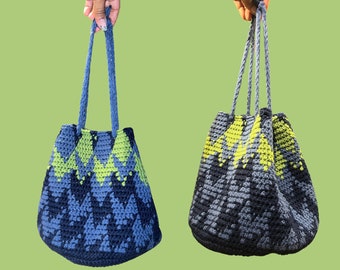 Crochet Drawstring Handbag