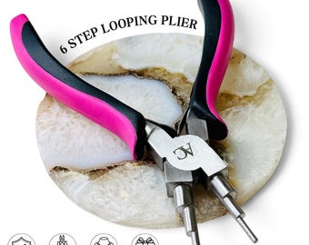 6 in 1 Jewelry Pliers for Wire Wrapping, Multi Size Looping & Bail Making Tool, Jewelry Making Supplies, Beading Tool, DIY Craft Pliers