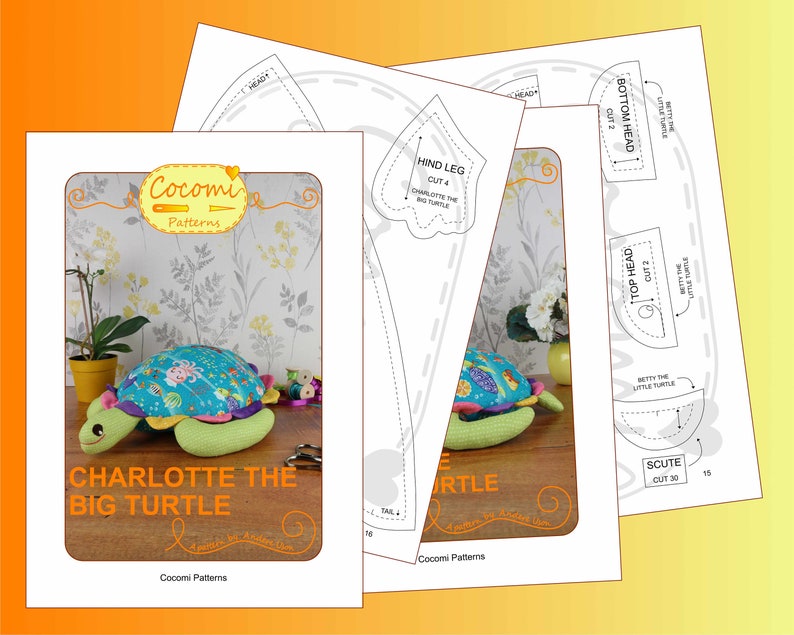 Soft Turtle Sewing Patterns, Soft Toy Pdf Sewing Pattern and Tutorial ...