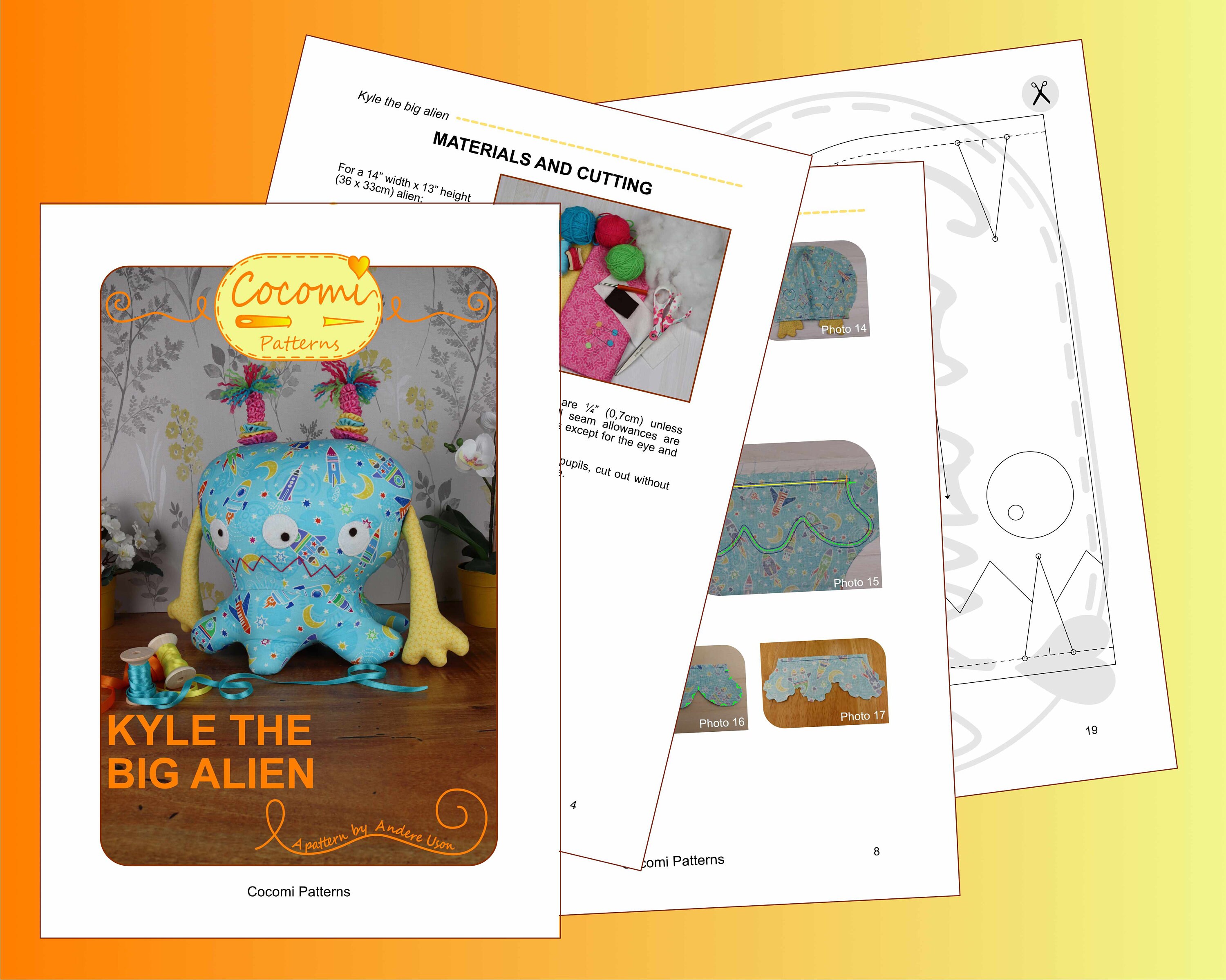 Plush Monster Sewing Pattern, Softie Pattern for Monster, Plush Toy Pdf ...