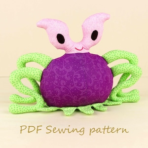 Creature doll pattern, Little plush monster sewing pattern instant download, Funny plushie pdf tutorial for birthday kids
