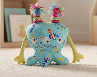 Stuffed monster sewing pattern, Plush toy PDF tutorial