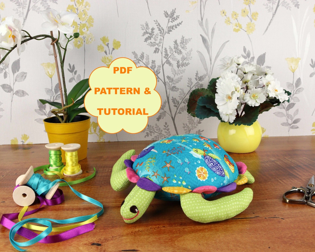 Soft Turtle Pdf Sewing Pattern, Stuffie Pattern for Sewing a Turtle ...