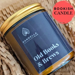 Bookish Soy Candle | Old Bookshop Scented Soy Candle | Book Lover Gift | 40-50 h Burn Time | Handmade | Gift for Her | Best Friend Gift