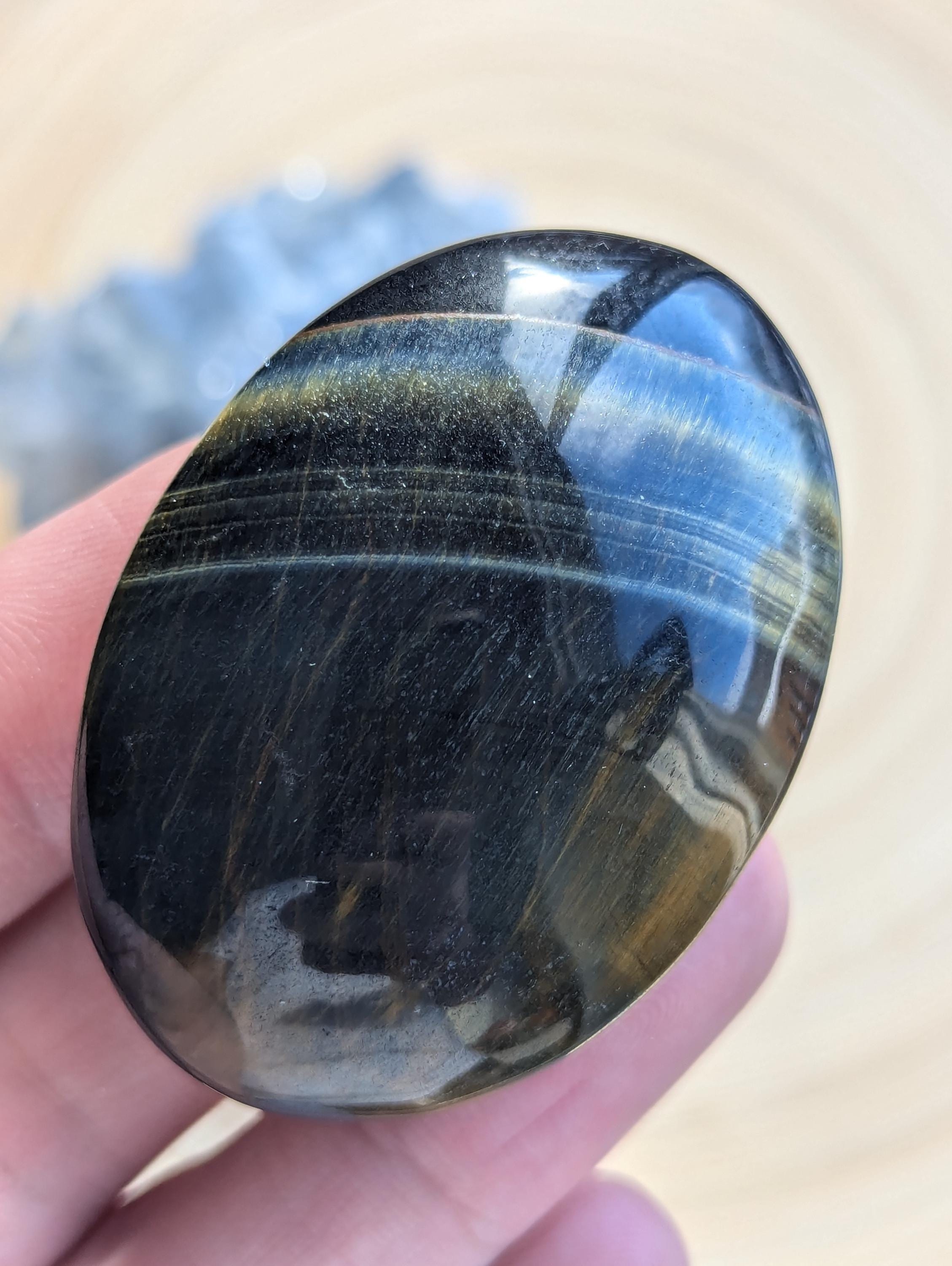 Blue Tiger Hawks Eye Stone Palm - Etsy