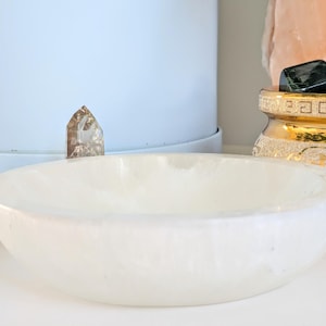 Selenite Charging Bowls 4&quot;, 6&quot; or 8&quot; - Choose Your Size - Selenite Polished Charging Bowl - Selenite Crystal Cleansing Bowl For Crystals
