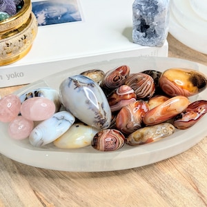 Selenite Bowl Extra Large 12&quot; - Extra Large Selenite Oval Crystal Bowl - Selenite Polished Charging Bowl - Bowl For Crystals