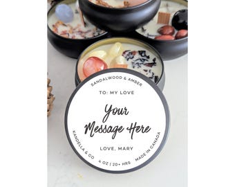 Personalized Intention Candle Infused with Crystals and Herbs
