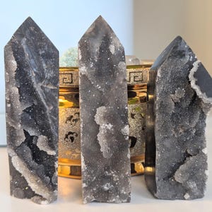 Sfalerittorn - Rå Druzy Sfalerit, Glittrande Sfaleritkristallobelisk - Mineralprov