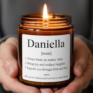 Personalized Dictionary Definition Soy Candle: Funny Gift, 8 oz Amber Jar
