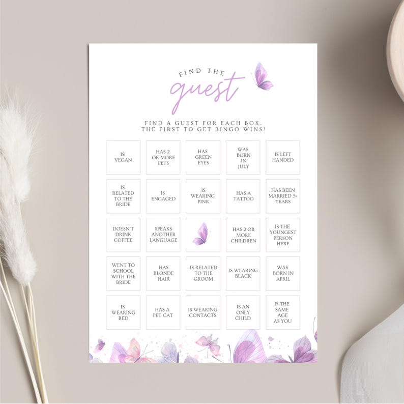 Bridal Shower Bingo Butterfly Template, He Gives Me Butterflies, Find ...