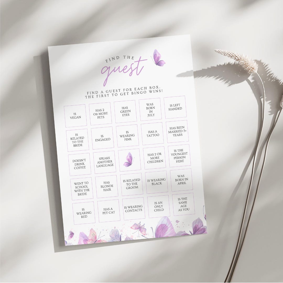 Bridal Shower Bingo Butterfly Template, He Gives Me Butterflies, Find ...