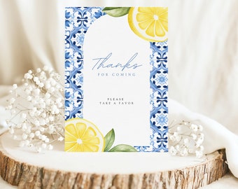 Amalfi Coast Bridal Shower Decorations, Editable Favors Signage Template, Printable Positano Sign, Canva Edit Print, Instant Download #Bella