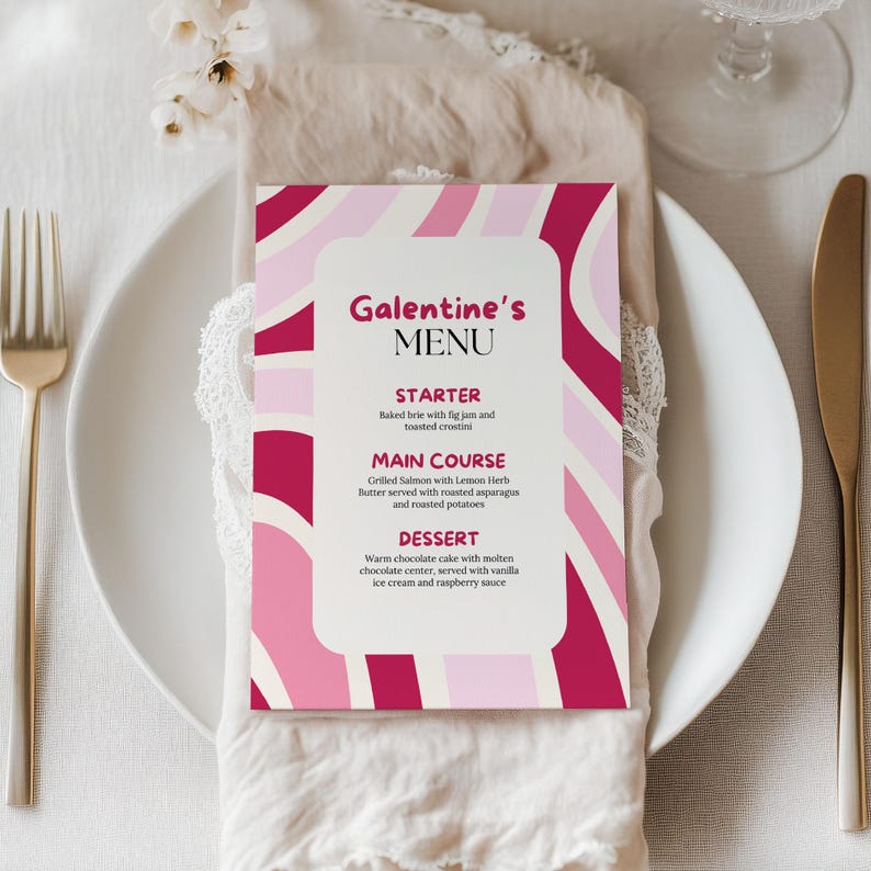 Galentine's Menu Template, Anti-valentine's Day Dinner, Girls Party ...