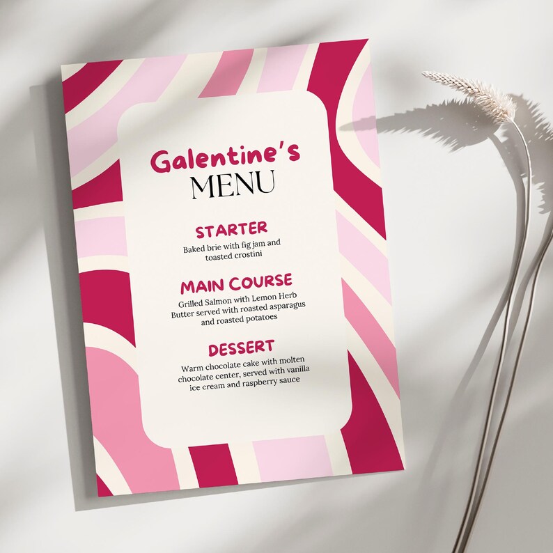 Galentine's Menu Template, Anti-valentine's Day Dinner, Girls Party ...