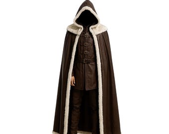 Viking Fur Cloak: Medieval Ranger Costume - Renaissance LARP Cosplay