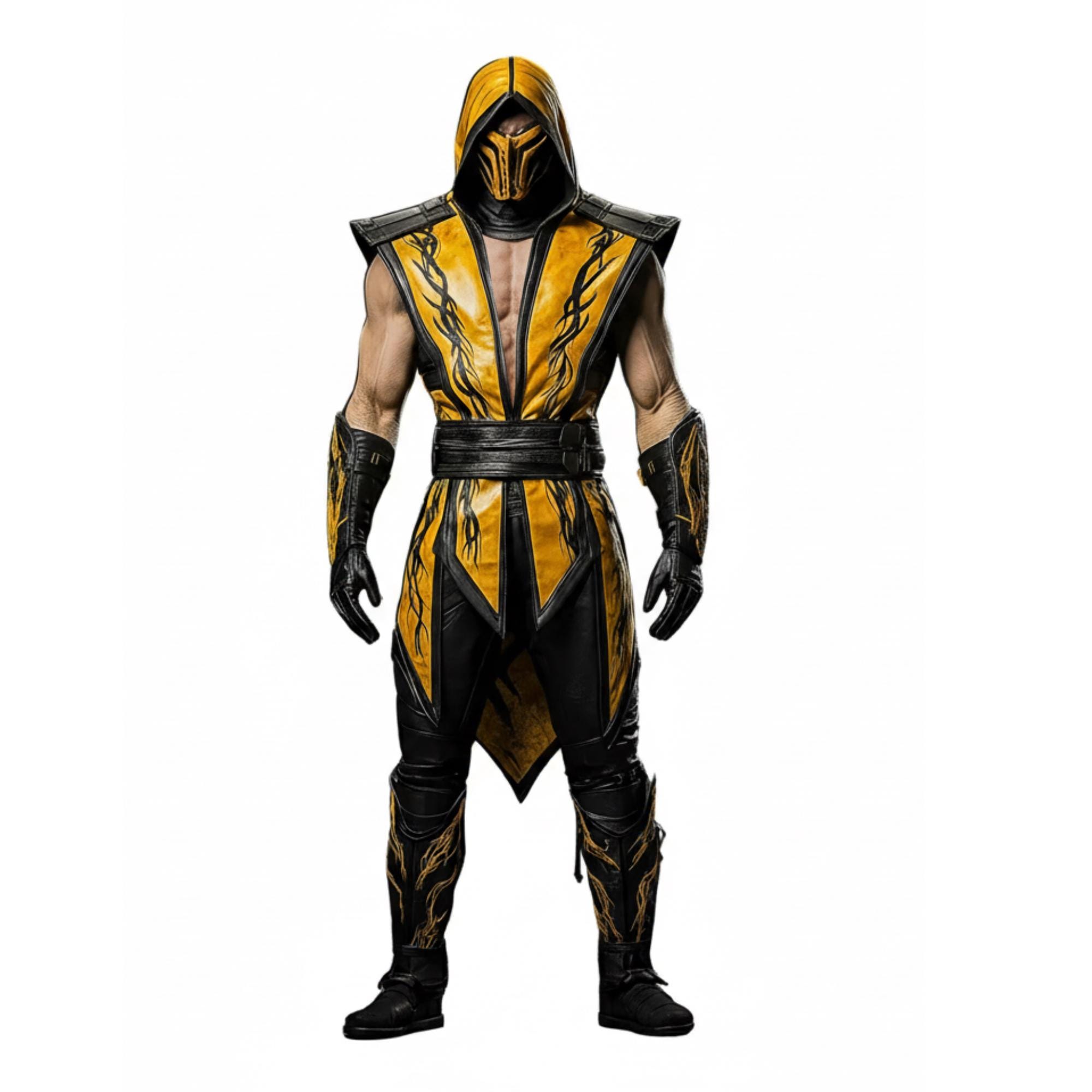 Handmade Leather Scorpion Suit: Infernal Challenger Mortal Kombat Handmade Leather Scorpion Suit: Infernal Challenger Mortal Kombat