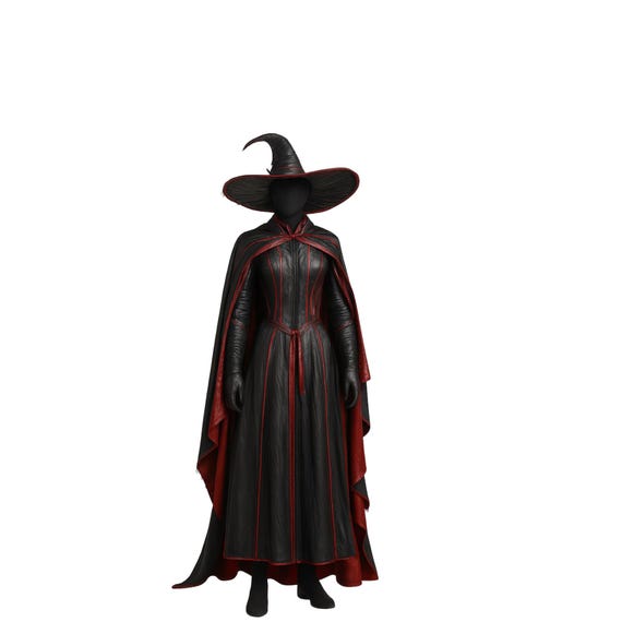 black dress red cape costume Black and Red Adult Womens Cape
