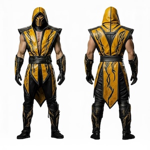 Handmade Leather Scorpion Suit: Infernal Challenger Mortal Kombat Cosplay