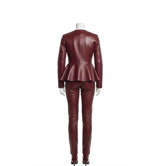 Women Leather Peplum Jacket Set  Sculptural Leather Top Women With Womens  Pants - Elegant Dress Style Leather Costume - Etsy