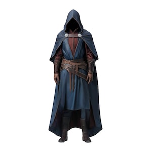 Leather Shadowed Ranger Cloak: Medieval Hooded Vest - Festival Outfit