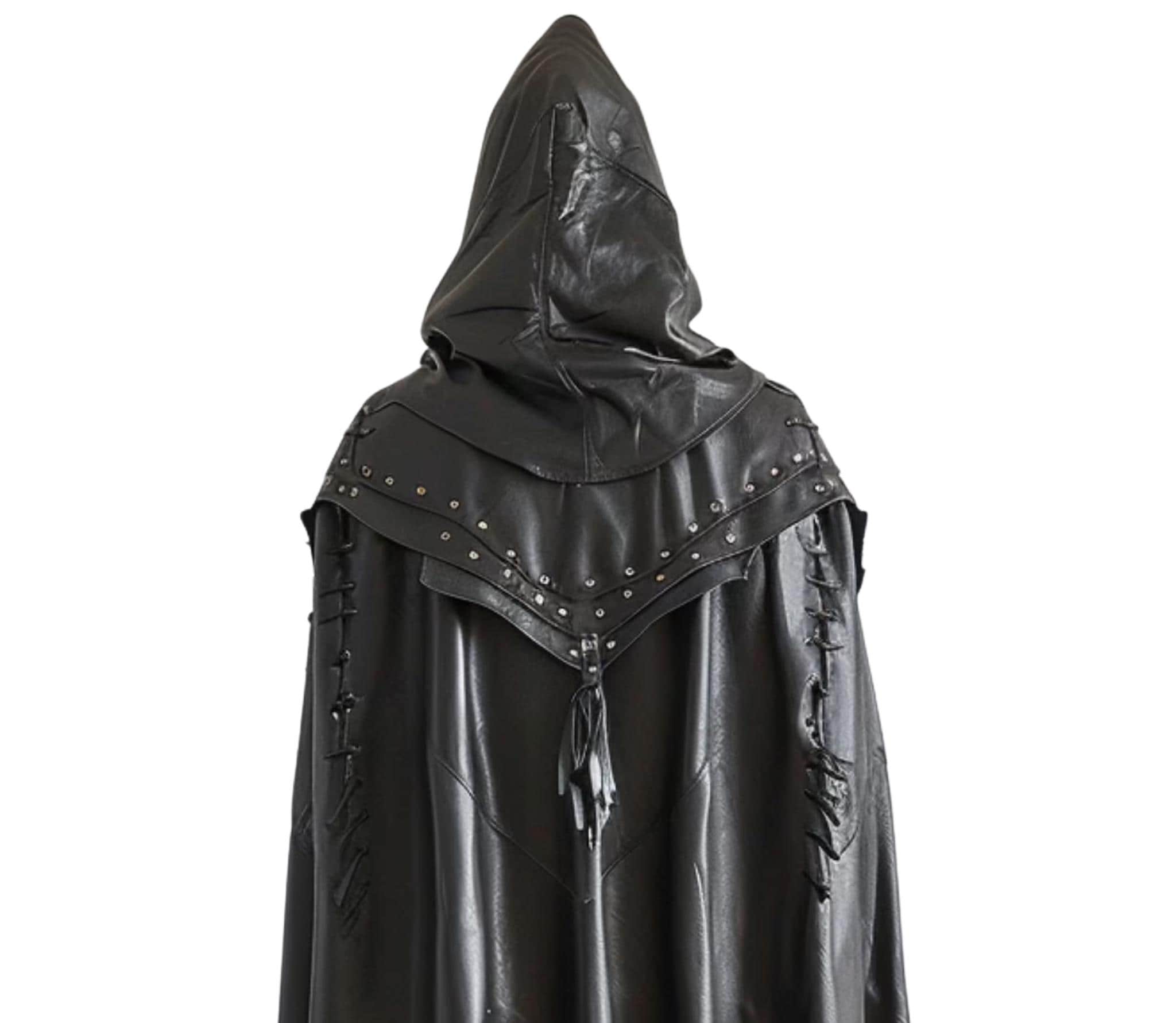 Leather Cloak With Hood Costume Gladiateur Homme KUOIN Medieval