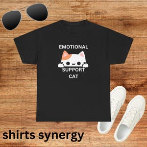 Emotional Support Cat Tee, Cute Cat Shirt, Unisex Cotton T-Shirt, Gift for Cat Lovers, Fun Pet Apparel, Casual Wear