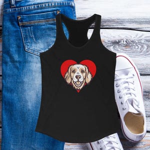 Golden retriever-tanktop aangepaste hondentanktop gepersonaliseerd cadeau hondentanktop vrouwen tanktop golden retriever minnaar cadeau hondenliefhebber cadeau