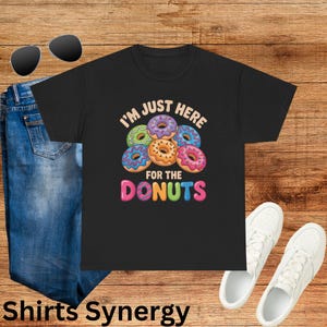 Donut Lover&#39;s Heavy Cotton Tee - Funny Foodie Gift, Snack Humor Shirt, Sweet Treats Apparel, Bakery Lover Tee, Casual Donut T-Shirt