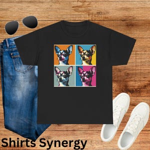 Colorful Chihuahua T-Shirt, Pet Lover Gift, Cute Dog Tee, Fun Animal Shirt, Unique Dog Art, Casual Wear