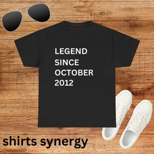 Legend Since October 2012 Unisex Heavy Cotton Tee, Gift for Birthdays, Casual Outfit, Legend Shirt, October Celebration, Trendy Cotton Tee