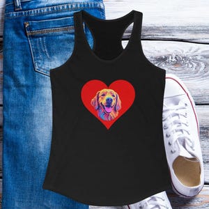 Golden retriever-tanktop hondenliefhebber cadeau aangepaste tanktop gepersonaliseerd cadeau gouden retriever minnaar cadeau naam datum aangepast bericht hond tanktop