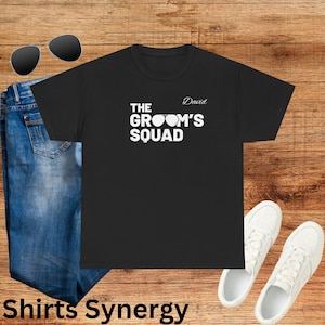 Groom&#39;s Squad Tee: Unisex Heavy Cotton T-Shirt for Groomsmen, Wedding Party, Bachelor Party, Gift, Groom&#39;s Gifts, Casual Wear
