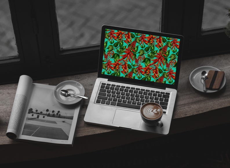Hand Painted Floral Laptop Wallpaper for Windows, PC, MacBook I Laptop ...