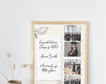 Editable Graduation Invitation Template | Class of 2025 Printable Card | Canva Digital Download | Custom Photo Grad Announcement |